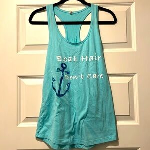 Boat hair don’t care tank in light blue. Size M